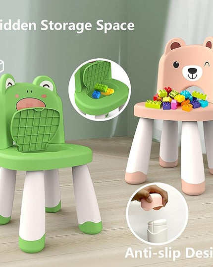 Kids Plastic Chair, Durable and Lightweight Kids Chair,11" H Seat, Indoor or Outdoor Use for Toddlers Boys Girls Birthday Gifts (Black) - LeafyLoom