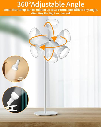 Battery Operated Lamp, LED Wall Sconce, Rechargeable Desk Lamp with 4 Color Modes and 360°Rotate Magnetic Ball, Removable Cordless Wall Light for Reading Bedside Nightstand - LeafyLoom