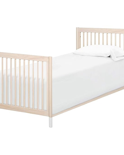 Babyletto Gelato 4-in-1 Convertible Mini Crib in Washed Natural and White, Greenguard Gold Certified - LeafyLoom