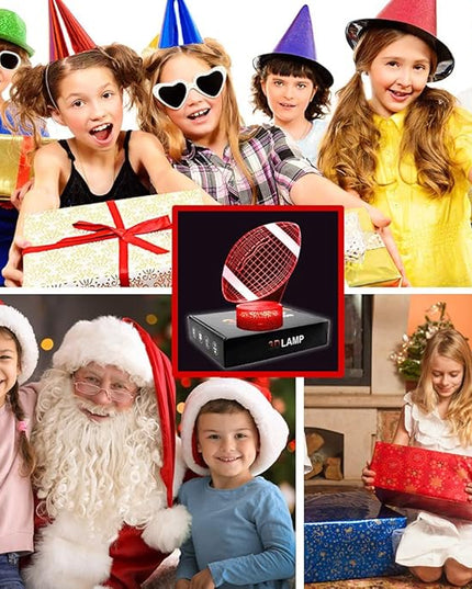 Football Night Light, 3D Illusion Lamp Football Lights for Kids Room, 16 Colors & Flashing Modes with Remote Control Opreated Dimmable Christmas Birthday Gifts for Boys Girls Kids Children Teen - LeafyLoom
