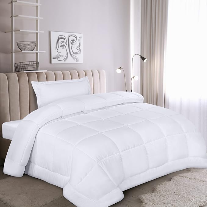 Utopia Bedding Twin Comforter Set Kids with 1 Pillow Sham, Bedding Comforter Sets, Down Alternative White Comforter, Soft and Comfortable, Machine Washable - LeafyLoom