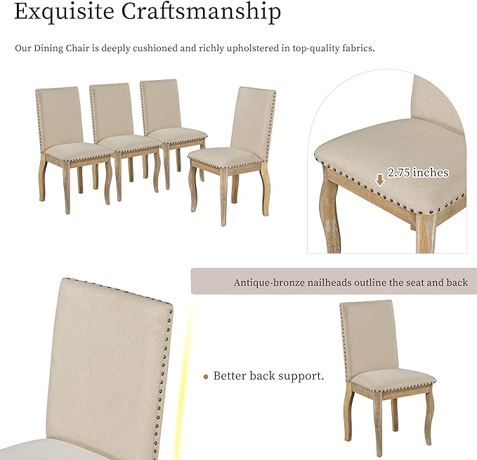 NicBex Haerin-SD-00345-LWJ Dining Chairs, 19.5"x21.5"x37.5", Natural Wash - LeafyLoom