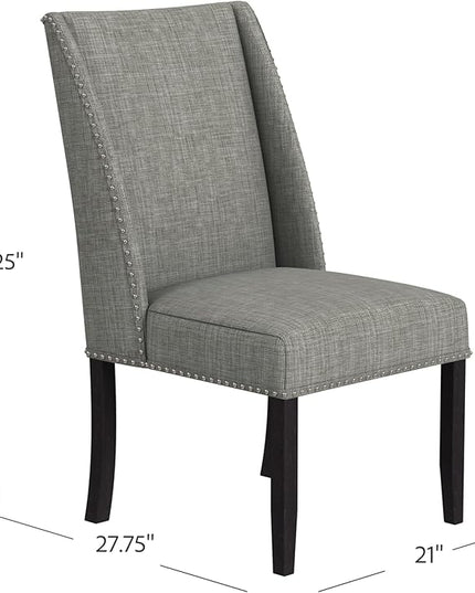 HomePop Classic Parsons Dining Chairs, Gray Woven(set of 2) - LeafyLoom