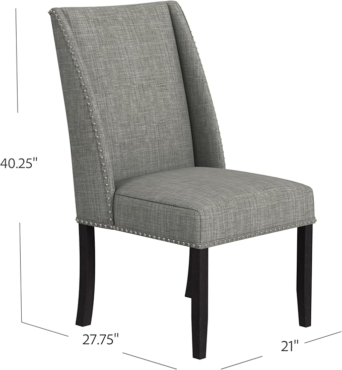 HomePop Classic Parsons Dining Chairs, Gray Woven(set of 2) - LeafyLoom