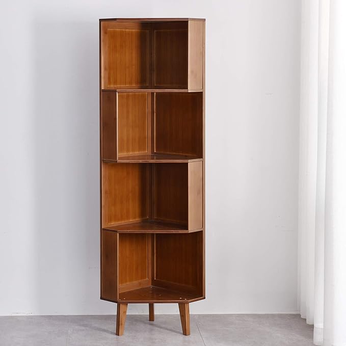 Industrial 4-Bookcase Cube Bookshelf for Home Office and Living Room Decoration - LeafyLoom