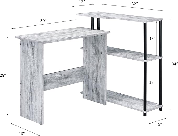 NicBex Kimberly-DW-00037-LWJ Home Office Desks, 39"x32"x34", Antique White-1 - LeafyLoom