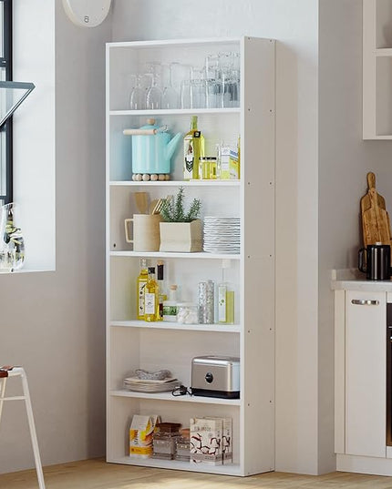 IRONCK Bookshelves and Bookcases Floor Standing 6 Tier Display Storage Shelves 70in Tall Bookcase for Home Office, Living Room, Bed Room - LeafyLoom