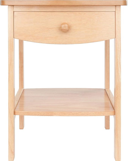 Winsome Basics Solid Wood End Table Nightstand - LeafyLoom