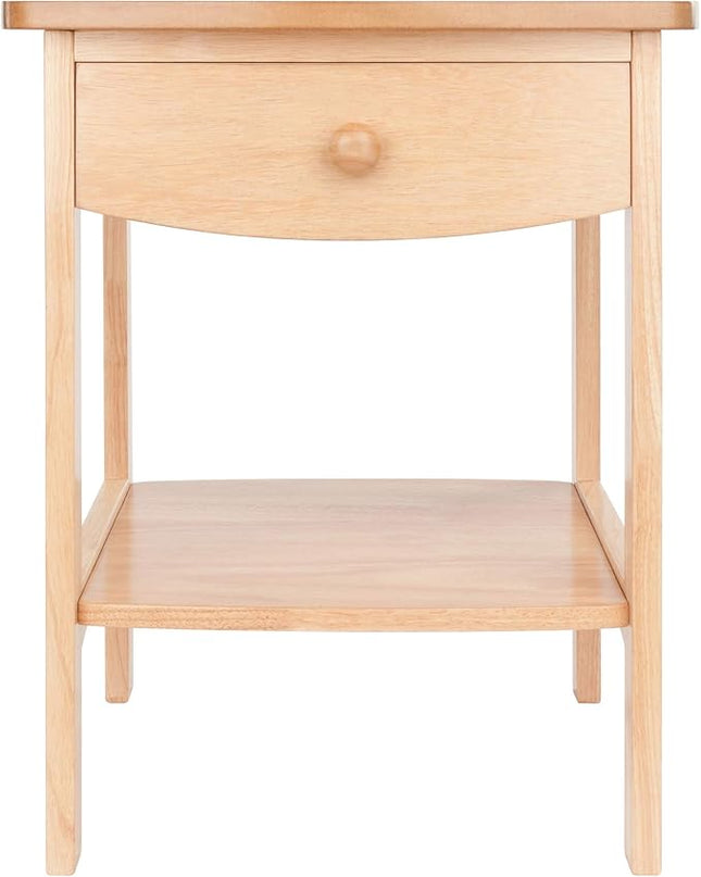 Winsome Basics Solid Wood End Table Nightstand - LeafyLoom
