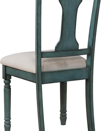 Powell Furniture Willow, Teal Blue, Set of 2 Side Chair, - LeafyLoom