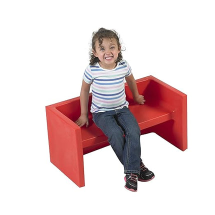 Children's Factory Adapta-Bench, CF910-028 Red, Kids Flexible Seating, Classroom, Preschool and Daycare Furniture, Indoor or Outdoor Toddler Chairs - LeafyLoom