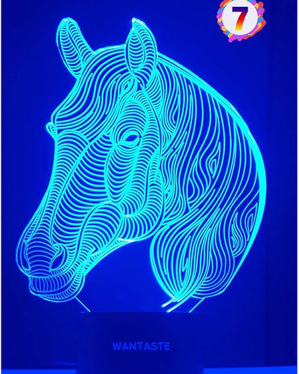 Horse 3D Lamp Gifts for Boys Girls Room, Night Light Toys Bedside Decor Gifts for Kids Baby, 7 Colors Changing Nightlight with Smart Control - LeafyLoom