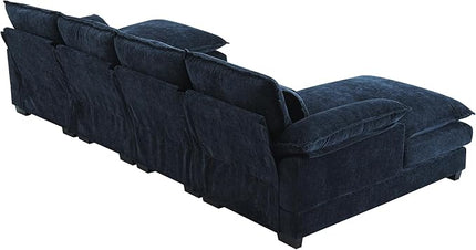 Symmetrical Modular Sectional Sofa with Chaise Lounge, 6 Seater Chenille Upholstered Cloud Couch, U Shaped Oversized Sleeper Sofa&Couches with Thicked Cushion & Detackable Backrest Living Room - LeafyLoom