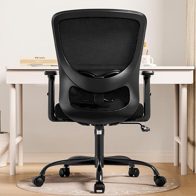 Office Chair, Ergonomic Desk Chair with Adjustable High Back, Breathable Mesh Computer Chair with Adjustable Armrests, Rolling Swivel Comfy Task Chairs, Executive Chair for Home Office - LeafyLoom