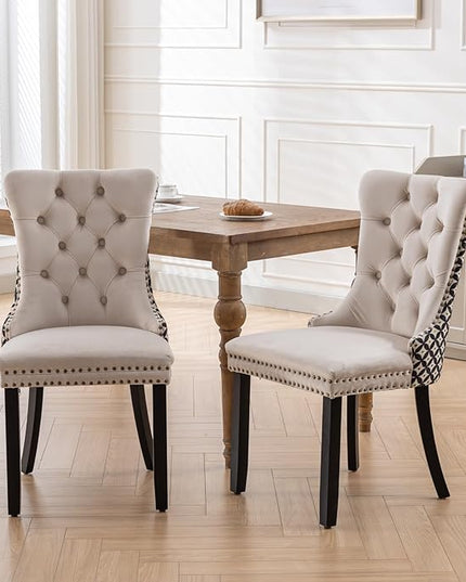 NicBex Haerin-SD-00090-LWJ Dining Chairs, 25.5"x19.7"x37.4", Beige - LeafyLoom