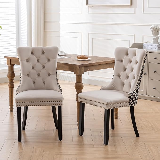 NicBex Haerin-SD-00090-LWJ Dining Chairs, 25.5"x19.7"x37.4", Beige - LeafyLoom