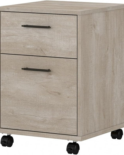 Bush Furniture Key West 2 Drawer Mobile File Cabinet, Rolling File Cabinet for Home Office - LeafyLoom