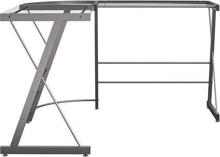 Ameriwood Home Odin Glass L-Shaped Computer Desk, Gray - LeafyLoom
