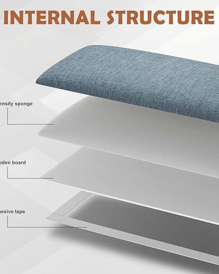 Upholstered Wall Mounted Headboard, 3D Soundproof Wall Panels Peel and Stick Headboard for Queen Size, Reusable and Removable Tufted Bed Headboard in Dusty Blue(9 Panels, 10" x 24") - LeafyLoom