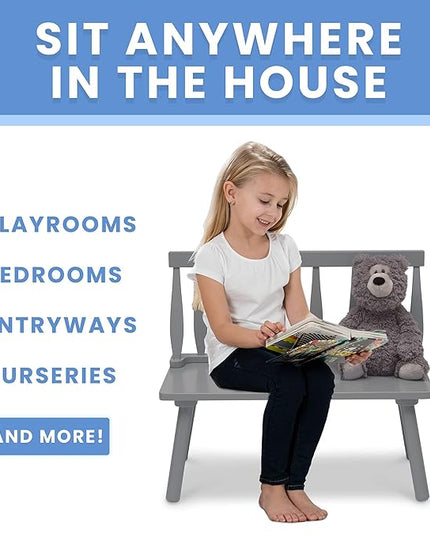 Delta Children Windsor Bench, Grey - LeafyLoom