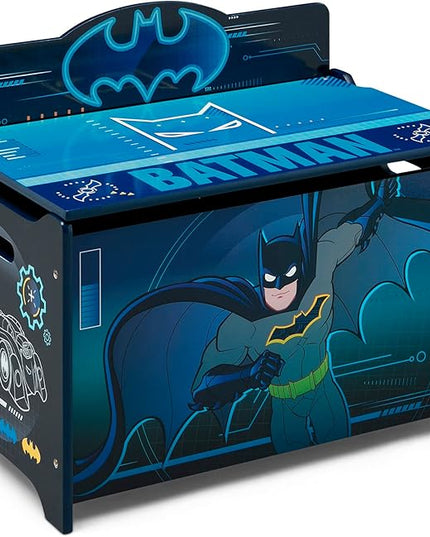 Batman Deluxe Toy Box by Delta Children Greenguard Gold Certified, Black/Blue - LeafyLoom