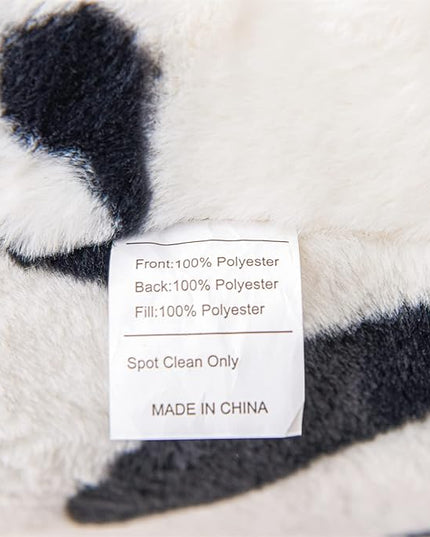 A Nice Night Faux Fur Reading Pillow Bed Wedge Large Adult Children Backrest with Arms Back Support for Sitting Up in Bed/Couch for Bedrest,Cow - LeafyLoom