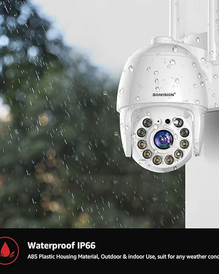 BOAVISION 5MP Security Camera Outdoor, Wireless WiFi IP Camera Home Security System 360° View,Motion Detection, auto Tracking,Two Way Talk,pan Tile Full Color Night Vision BOAVISION