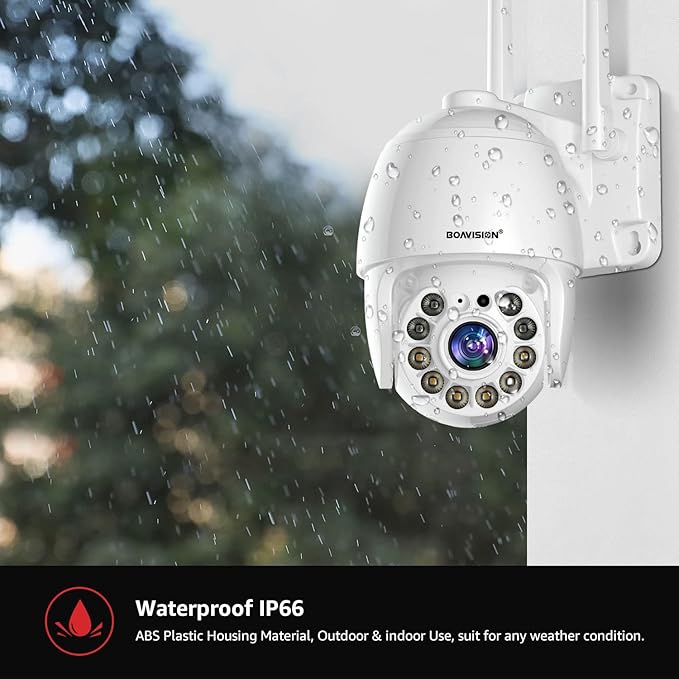BOAVISION 5MP Security Camera Outdoor, Wireless WiFi IP Camera Home Security System 360° View,Motion Detection, auto Tracking,Two Way Talk,pan Tile Full Color Night Vision BOAVISION