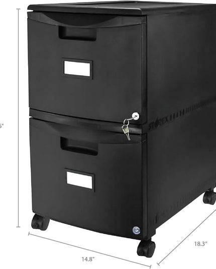 Storex 61312A01C File Cabinet, 1-Pack, Black - LeafyLoom