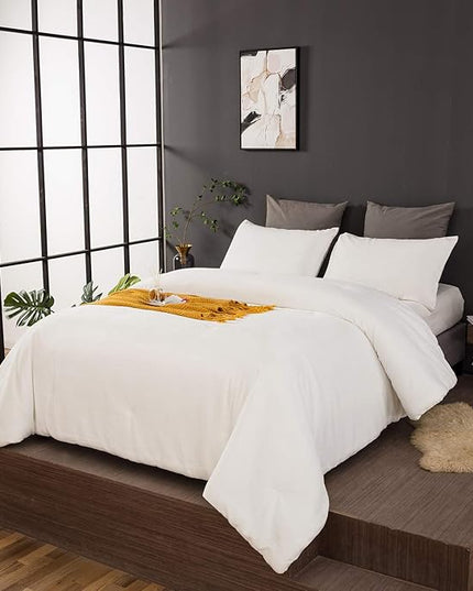 Wellboo White Fluffy Comforter Sets California King Women Men Solid White Velvet Bedding Comforters Cal King Plain White Flannel Plush Winter Blankets All White Flurry Aesthetic Quilt White Shaggy Bed - LeafyLoom