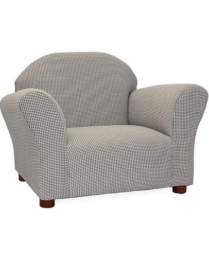 KEET Roundy Kid's Chair, Gingham Chair Only, Brown - LeafyLoom