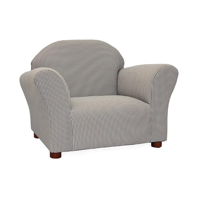 KEET Roundy Kid's Chair, Gingham Chair Only, Brown - LeafyLoom