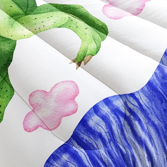 CVHOUSE Dinosaur Bedding Set,Dinosaur Comforter,Dinosaur Comforter Set Queen,Microfiber Quilt Set with 1 Comforter and 2 Pillow Cases- 3 Piece - LeafyLoom