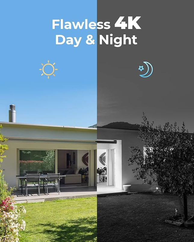 REOLINK 4K Security Camera System - H.265 4pcs PoE Security Cameras Wired with Person Vehicle Detection, 8MP/4K 8CH NVR with 2TB HDD for 24-7 Recording, RLK8-800B4 REOLINK