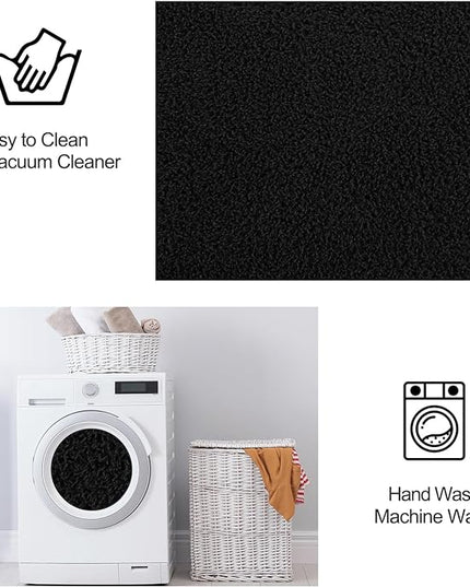 Area Rugs for Bedroom Living Room, 5x8 Black Super Soft Comfy Thickened Memory-Foam Indoor Carpets, Modern Aesthetic Minimalist Carpet for Boys Girls Adults Apartment Nursery Home Décor - LeafyLoom