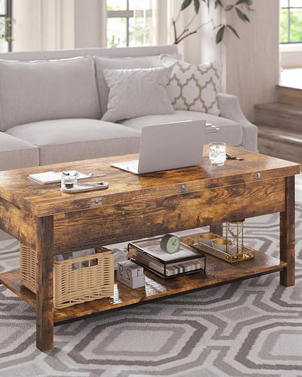 FABATO JS-TCT004-1108 Coffee Table, Rustic Brown - LeafyLoom