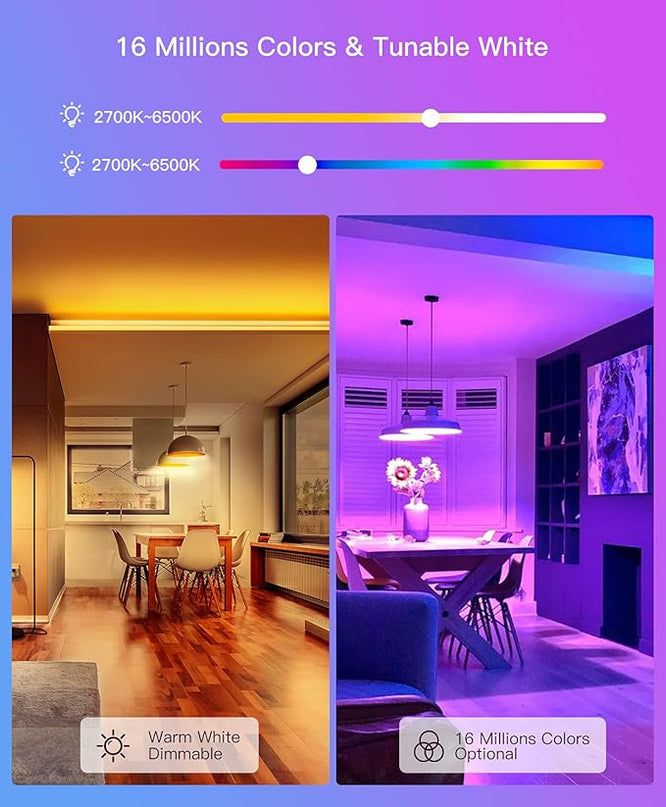 TREATLIFE Smart Light Bulbs, UL Certified WiFi Bluetooth Color Changing Light Bulb, A19 LED Smart Bulb Works with Alexa & Google Home, 60W Equivalent 800 Lumen, for Smart Home Lighting TREATLIFE