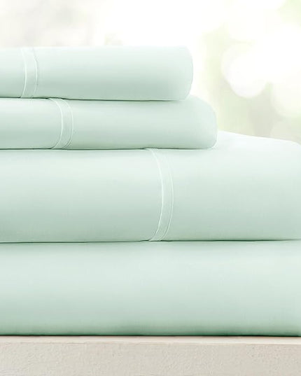 Linen Market Bed Sheets for Twin Size Bed (Mint) - Sleep Better Than Ever with These Soft and Cooling Twin Sheets - Deep Pocket Fits 16" Thick Beds - 3 Piece Twin Sheet Set - LeafyLoom