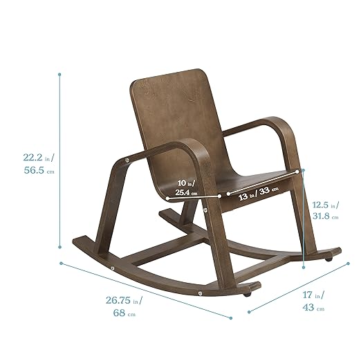 ECR4Kids Bentwood Rocking Chair, Kids Furniture, Grey Wash - LeafyLoom