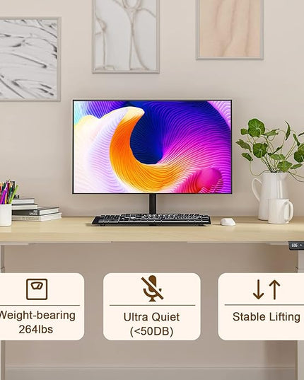 Electric Standing Desk Frame Dual Motor Height Adjustable Desk Motorized Stand Up Desk-White(Frame Only) - LeafyLoom