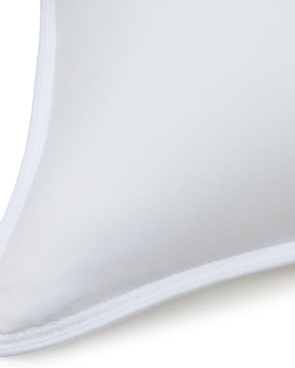Amazon Basics Down Alternative Bed Pillow, Medium Density for Back and Side Sleepers, Standard, 26 x 20 Inch - Pack of 2, White - LeafyLoom