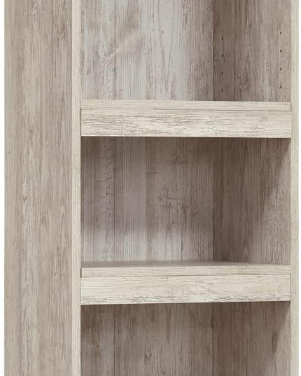 Signature Design by Ashley Willowton Coastal Entertainment Center Pier Bookcase with 3 Adjustable Shelves, Whitewash - LeafyLoom