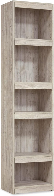 Signature Design by Ashley Willowton Coastal Entertainment Center Pier Bookcase with 3 Adjustable Shelves, Whitewash - LeafyLoom