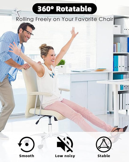 Office Chair Cylinder Replacement,Heavy Duty Gas Lift Cylinder for Office Desk Chairs/Gaming Chair,Gas Lift Hydraulic/Pneumatic Piston, Universal Size (Premium White) - LeafyLoom