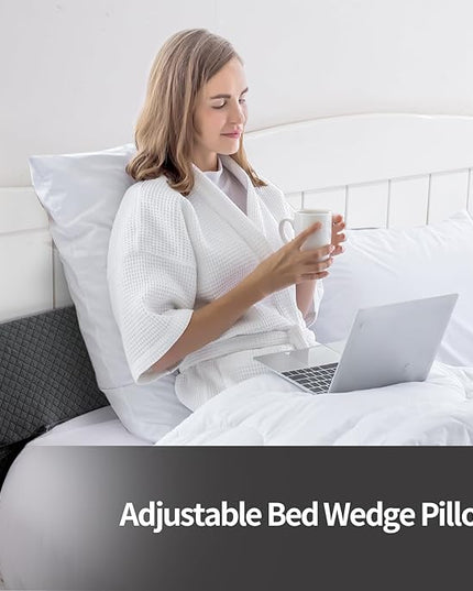 Pillow Wedge for Headboard Gap,Bed Gap Filler Twin Size,Foldable Bed Wedge Pillow for Headboard,Grey Bed Wedge Gap Filler,Foam Mattress Gap Filler,39"x6"x6" - LeafyLoom