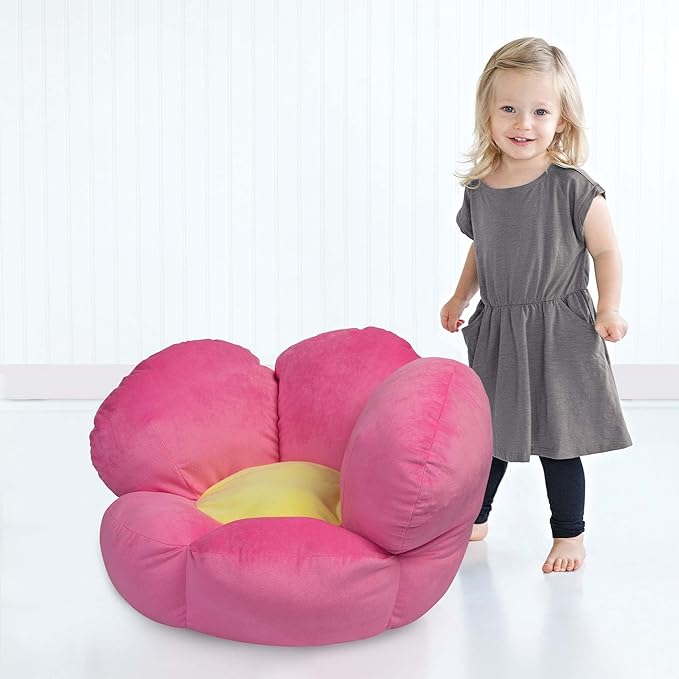 Trend Lab Flower Toddler Chair Plush Character Kids Chair Comfy Furniture Pillow Chair for Boys and Girls, 21 x 19 x 19 inches - LeafyLoom