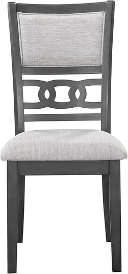 New Classic Furniture Gia Dining Chair (Set of Six), Light Gray Fabric Upholstered Seat & Back Rest, Gray - LeafyLoom