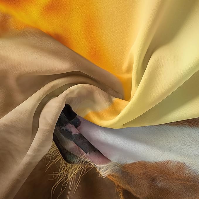 Horse Comforter King Size,Sunflower Horse Comforter Set for Kids Teens Girls Boys,3Pcs Bedding Set Printed Comforter with 2 Pillowcases,Soft and Lightweight，King Size - LeafyLoom