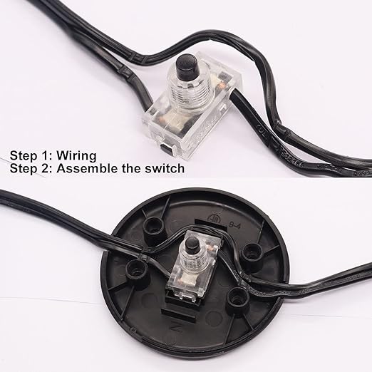 weideer 2Pcs Floor Foot Switch Round Inline Foot Pedal Lamp Switch AC 100-250V Step-on-Button Switch for Floor Lamp LED Light On-Off Control K-071 - LeafyLoom