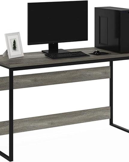 Furinno Moretti Modern Lifestyle Enhanced Study Desk 52 Inch, 52-Inch, French Oak Grey - LeafyLoom